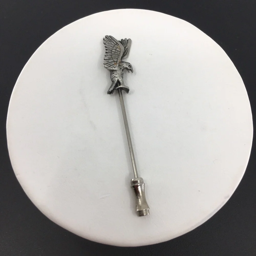 Vintage Eagle Stick Pin Silver Tone Bird Hat Pin